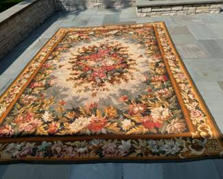 Woollen floral needlepoint rug 9' x 12'