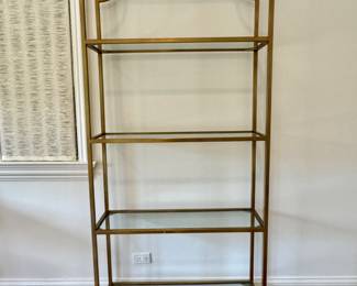 Brass pagoda etagere       80"h x 36"w x 12"d