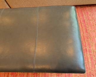 Crate and Barrel leather coffee table                              16.5"h x 47"w x 27"d 