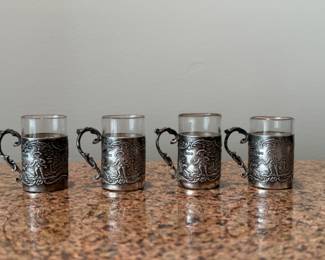 English sterling mini cordial cups