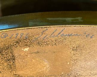 Signed and dated art glass sculpture bowl