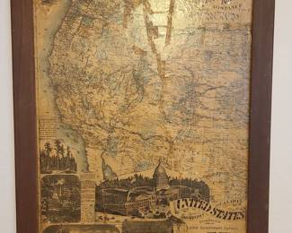 Antique Framed Map