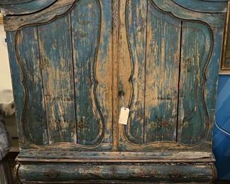 Swedish Style Painted Rococo Cabinet