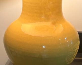 Studio Pottery Yellow Glaze Lamp