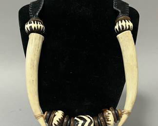 Boar Tusks Tribal Necklace 
