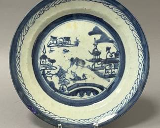 Vintage Chinese Blue Canton Plate