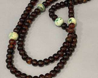 Amber and Jade Necklace 