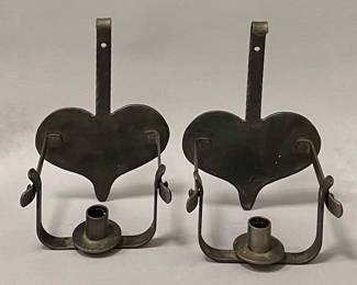 Hand Forged Swedish Wrought Iron Sconces 