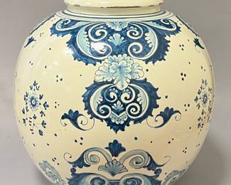 Antique Large Blue Delft Hand Painted Vase
