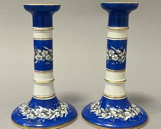 Pair of Antique Ironstone Candle Holders