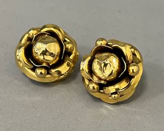 Vintage Poggi Paris Gold Tone Earrings 