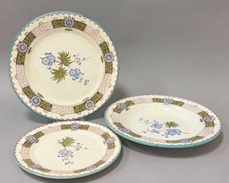 Antique “Japonica Sprigs” by Wedgwood. 6 Soup Bowls, 6 Dinner Plates and 6 Salad Plates 