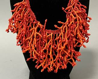 Faux Coral Necklace 