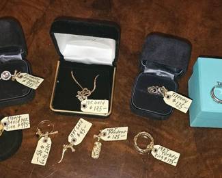 Gold and Tiffany sterling silver jewelry