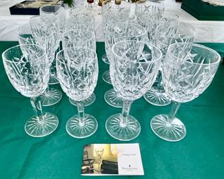 Waterford crystal stemware, two sizes