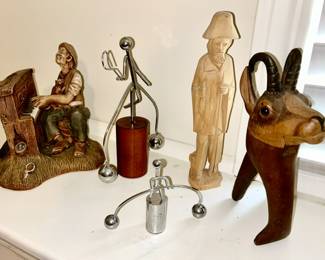 Collectible figurine, two balance figurines, wooden figurine, 