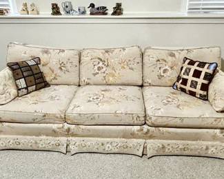 Vintage sofa, hand made tie pillows