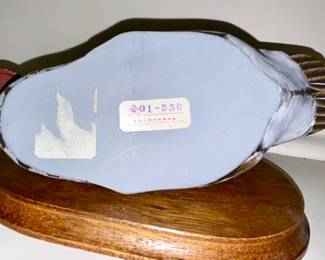 Bottom view of collectible duck