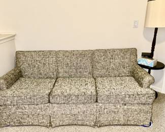 Vintage sofa sleeper in very good condition, vintage wooden floor lamp