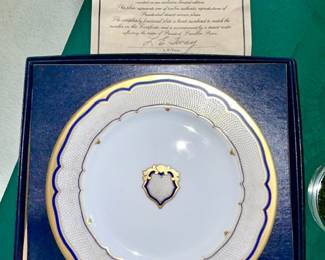 Franklin Pierce White House Plate, COA included