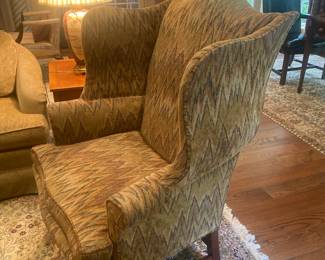 PAIR OF HICKORY CHAIR QUEEN ANN UPHOLSTERED CHAIRS-EXTRA COMFY!