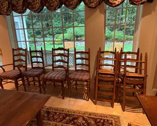 6 LADDER BACK CHAIRS SOLD SEPARATELY 