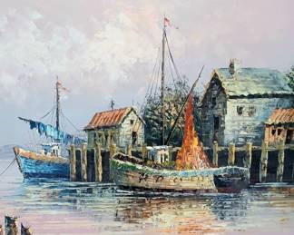 Large Unframed Oil on Canvas
Signed M Blake