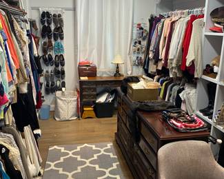 There isn't anything super cool vintage in this closet so we're going to make any unmarked clothing $5 each. There is very little marked clothing and it won't be in this enormous closet.