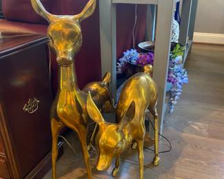 MCM Brass deer pair.