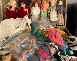 Cool vintage dolls and clothes.