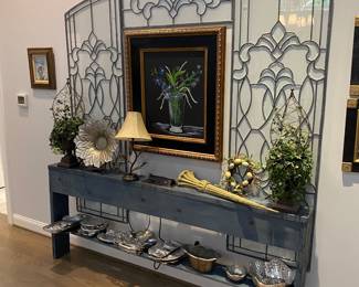 Lead glass triptych.