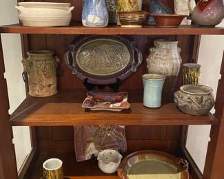 Finding fun local pottery at estate sales is a great way to start a collection. Then go out and find out who made the pieces you like and buy some from them.