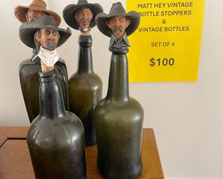 Matt Hey bottle stoppers and antique bottles
