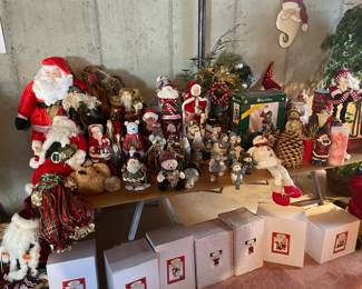 Christmas decor.  Including Possible Dreams Christmas figurines.