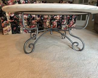 Wrought Iron table with carrera marble top 50$