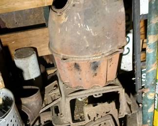 READ CAREFULLY!  This piece is NOT part of the walk-in sale advertised with this listing.  This is a piece I have available at another Midtown Memphis location.  Serious prospective buyers will get a personal viewing any time after the hours of this sale (Fri & Sat after 2:00 and all day Sun.)

This beautiful piece of Americana once served to warm long haul conductors back in the days when every train towed a caboose!  Although in need of a complete restoration, this cast iron beauty would then be perfect to heat any cabin or sunroom for decades to come!  $400.
