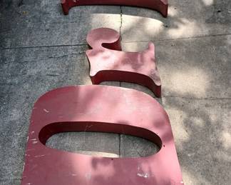 READ CAREFULLY!  This piece is NOT part of the walk-in sale advertised with this listing.  This is a piece I have available at another Midtown Memphis location.  Serious prospective buyers will get a personal viewing any time after the hours of this sale (Fri & Sat after 2:00 and all day Sun.)

This is an extremely rare opportunity to own a custom fabricated, deep profile, painted stainless steel vintage Dr Pepper sign!  Salvaged from a regional distribution warehouse, the oversized letters are perfect to adorn your favorite neighborhood pub, patio privacy fence, or some lucky gentleman’s man cave!  “D” is 30” tall, capital “P” is 32”, the “r”s and “e”s are 18”.  Overall length will vary depending on installation.  $1,200.
