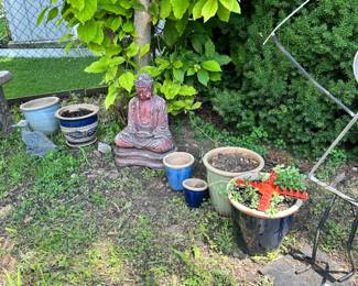 budha, glazed pottery pots