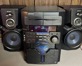 Sony sound system with main control and the two speakers