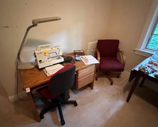 Sewing machine
Desk
Chairs
