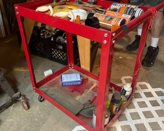 Rolling metal cart
