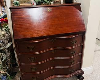 Serpentine front secretary desk 