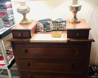 Pair of milk glass hobnail brass hurricane lamps 