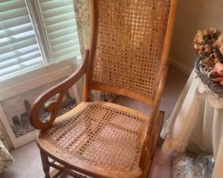 Cane back and seat rocker