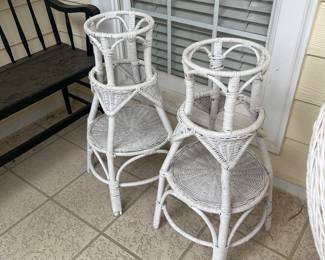 Wicker plant stands