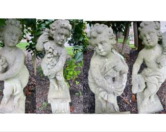 Vintage garden statues