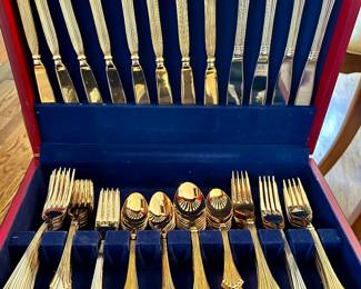 Brass-tone flatware