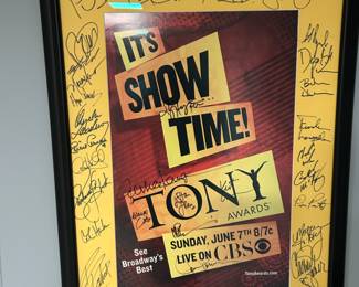 2009 Tony Awards Poster Autographed by Presenters including Jessica Lange, Gina Gershon, Angela Landsbury, Poison and Others!!!