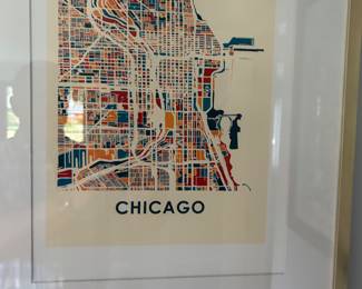 Cool Chicago Lithograph Map