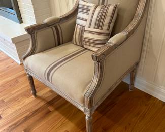 Great Wooden and Upholstered Chair - Matches Loveseat